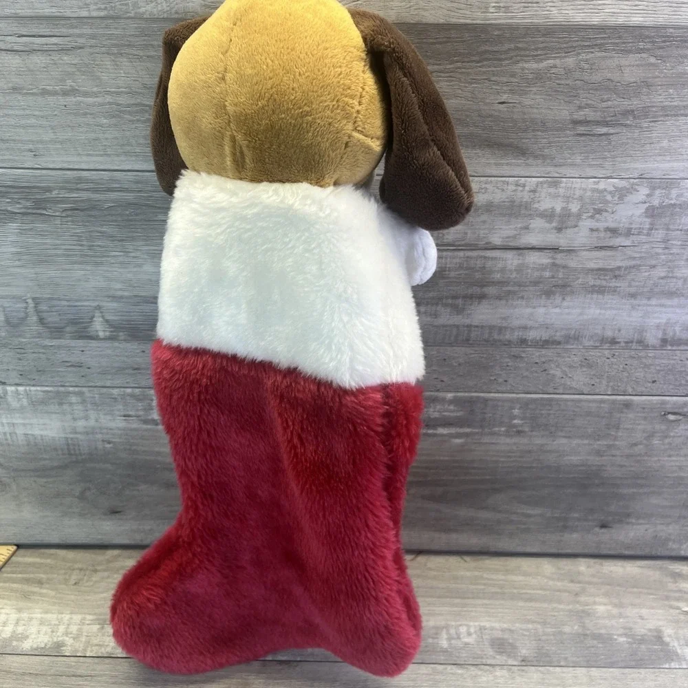 Christmas Stocking Puppy Dog Plush 3D Beagle Basset Hound Vintage